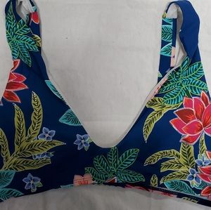 Sunn Lab Swim Atlantic Blue Floral Top, Med, NWT